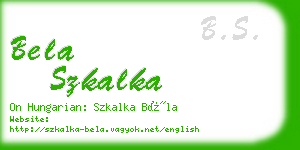 bela szkalka business card